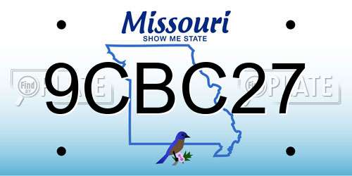 9CBC27 Missouri License Plate