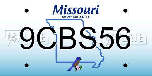 9CBS56 Missouri License Plate