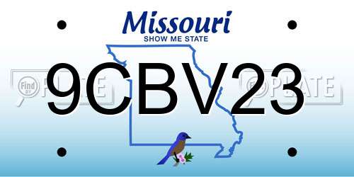 9CBV23 Missouri License Plate