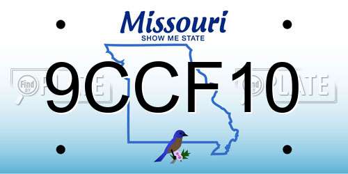 9CCF10 Missouri License Plate