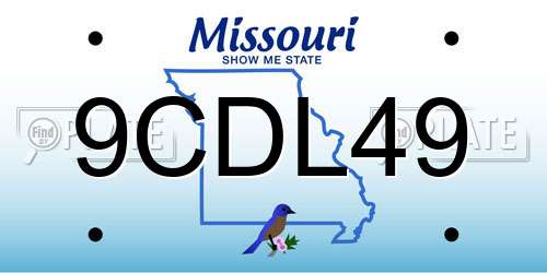 9CDL49 Missouri License Plate