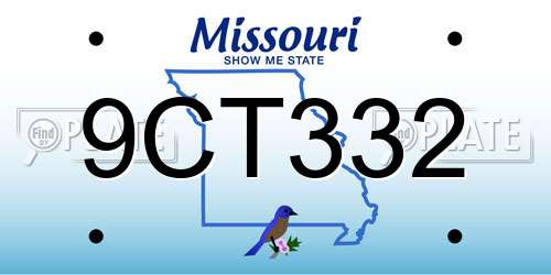 9CT332 Missouri License Plate