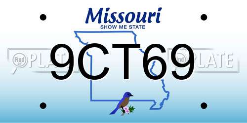 9CT69 Missouri License Plate