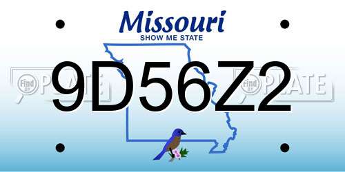 9D56Z2 Missouri License Plate
