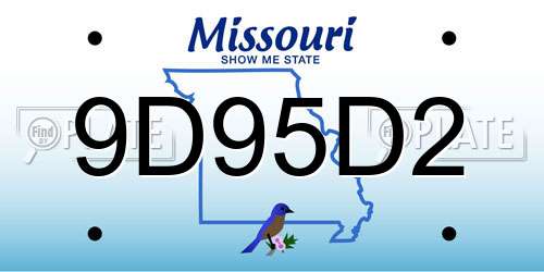 9D95D2 Missouri License Plate