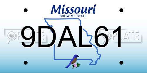 9DAL61 Missouri License Plate