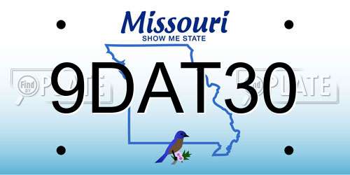 9DAT30 Missouri License Plate