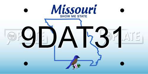 9DAT31 Missouri License Plate