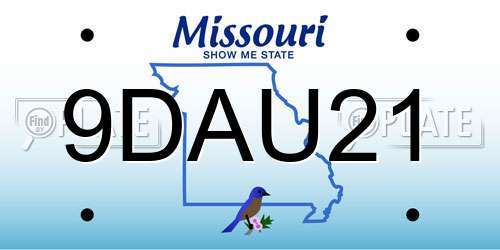 9DAU21 Missouri License Plate
