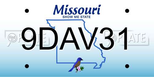 9DAV31 Missouri License Plate