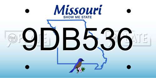 9DB536 Missouri License Plate