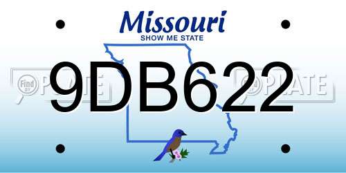 9DB622 Missouri License Plate