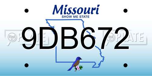 9DB672 Missouri License Plate