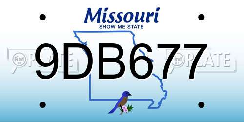 9DB677 Missouri License Plate