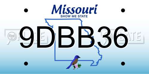 9DBB36 Missouri License Plate
