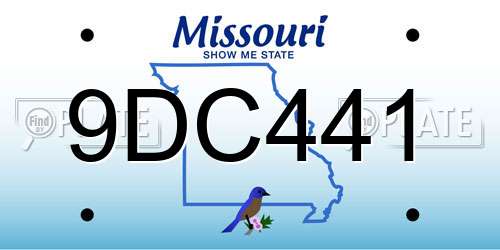 9DC441 Missouri License Plate