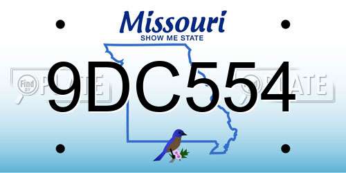 9DC554 Missouri License Plate
