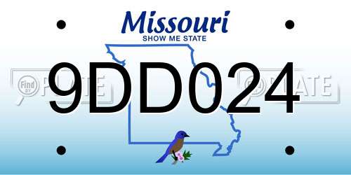 9DD024 Missouri License Plate