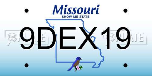 9DEX19 Missouri License Plate