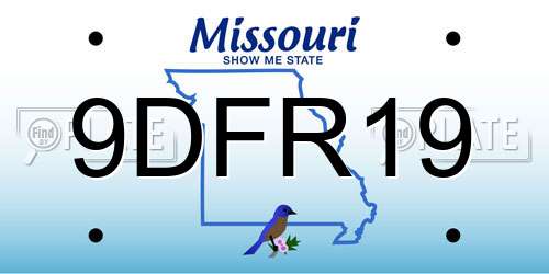 9DFR19 Missouri License Plate