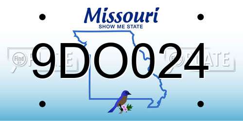 9DO024 Missouri License Plate