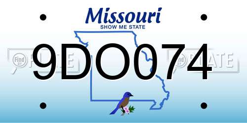 9DO074 Missouri License Plate