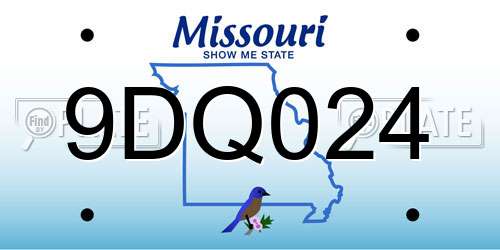 9DQ024 Missouri License Plate