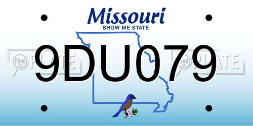 9DU079 Missouri License Plate