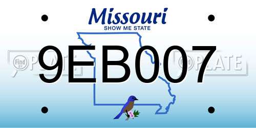 9EB007 Missouri License Plate