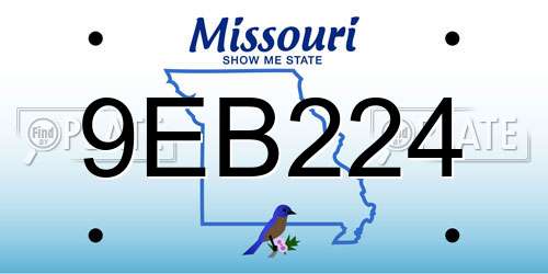 9EB224 Missouri License Plate