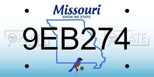 9EB274 Missouri License Plate