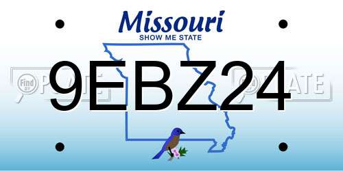 9EBZ24 Missouri License Plate