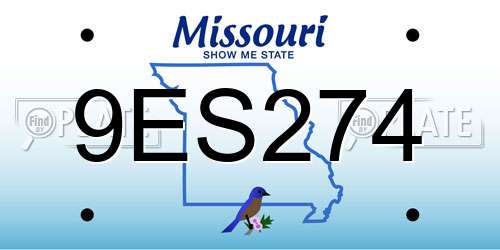 9ES274 Missouri License Plate