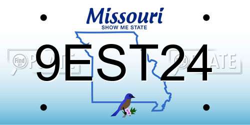 9EST24 Missouri License Plate