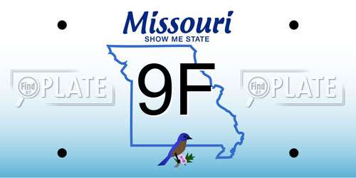 9F Missouri License Plate