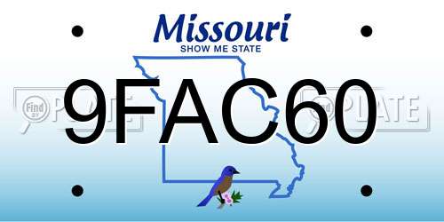 9FAC60 Missouri License Plate