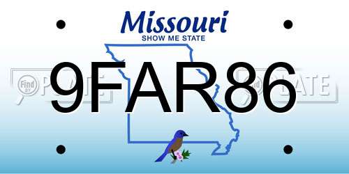 9FAR86 Missouri License Plate