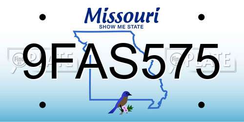 9FAS575 Missouri License Plate