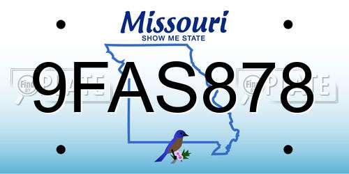 9FAS878 Missouri License Plate