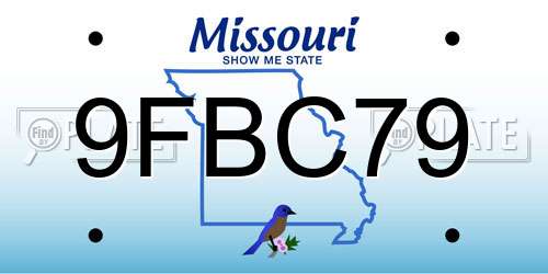 9FBC79 Missouri License Plate