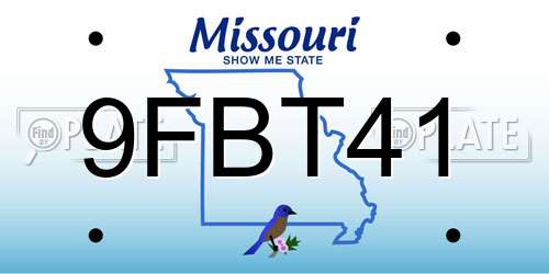9FBT41 Missouri License Plate