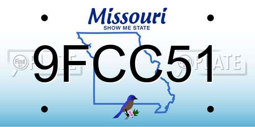 9FCC51 Missouri License Plate