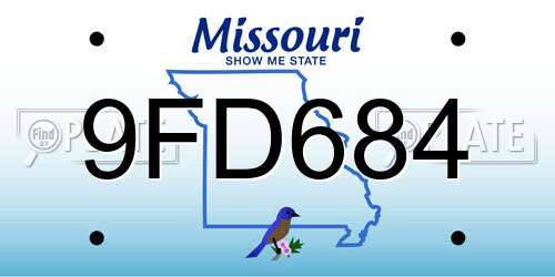 9FD684 Missouri License Plate