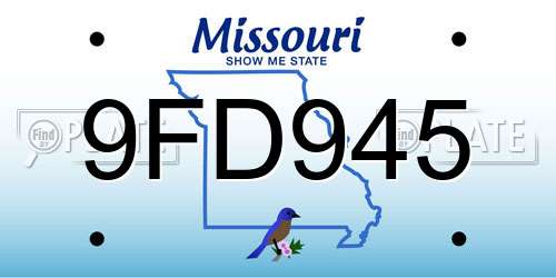 9FD945 Missouri License Plate