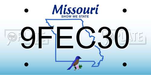 9FEC30 Missouri License Plate