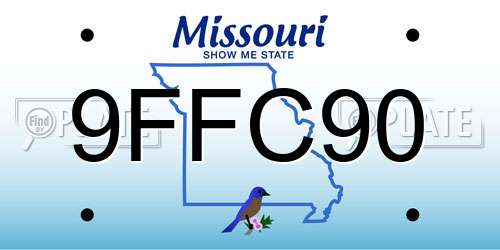9FFC90 Missouri License Plate