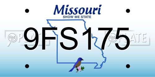 9FS175 Missouri License Plate