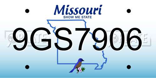 9GS7906 Missouri License Plate