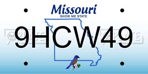 9HCW49 Missouri License Plate