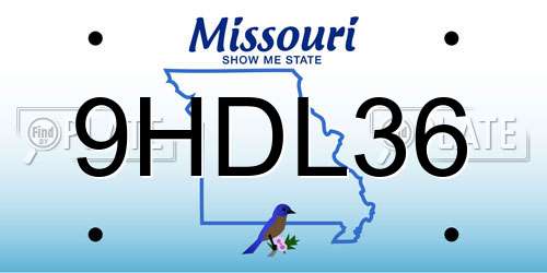 9HDL36 Missouri License Plate